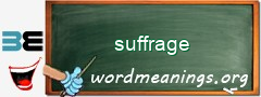 WordMeaning blackboard for suffrage